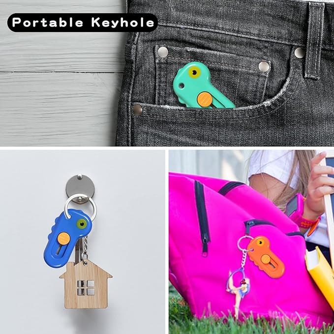 Harita Box Cutter Utility Knife Mini Retractable Lanyard Hole, Alloy Steel Blade, 6 Piece, Lightweight Letter Opener, Cute Animal Shaped Dinosaur