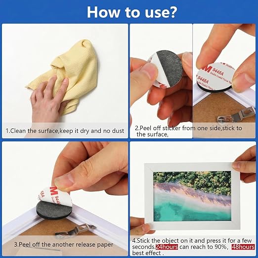 Double Sided Adhesive Pads,Heavy Duty Mounting Tape,Super-Sticky White Strong Pads,Rectangle Shape 36 Pcs 2 Sided Sticky Waterproof Tape,Removable Double-Sided Foam for Hanging Walls