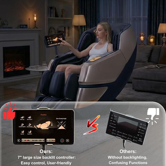 2026 4D Massage Chair, Full Body Recliner with OTA Cloud Tech, Deep Yoga Stretch, 27 Auto Modes, 55" SL Track, APP & AI Voice Control, Auto Footrest, Zero Gravity, and Heating for Relaxation | Yoga stretch, 22+5 modes, body scan, app and AI Voice Contr...