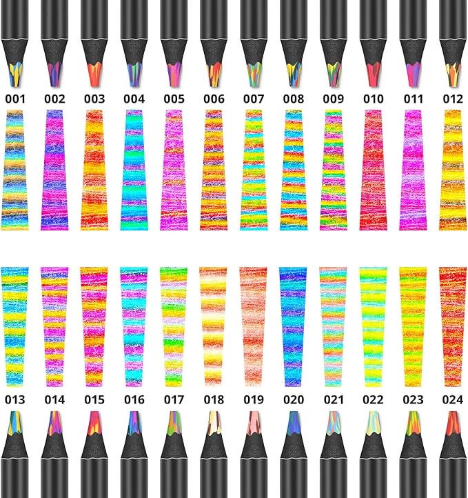 Easter Basket Stuffers, 24 Rainbow Colored Pencils, Easter Gifts for Kids, Gifts for 5-12 Year Old Girl, Teen Girls Trendy Stuff, Arts and Crafts 8-12 Year Old, Art Supplies for Kids 9-12