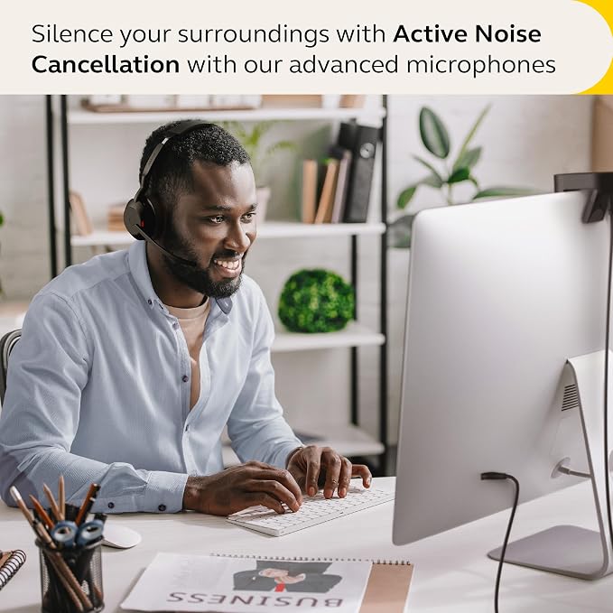 Jabra Evolve2 55 Mono Wireless Headset - Features AirComfort Technology, Noise-Cancelling Mics & Active Noise Cancellation - MS Teams Certified, Works with Other Platforms - Black