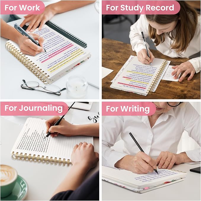Spiral Notebook for Work Thick Hardcover Lined Journal for Note Taking | Songbird Bloom 300 Pages (7.1"x10") B5 College Ruled Journal for Women & Writing, Fit for Office Home School Supplies