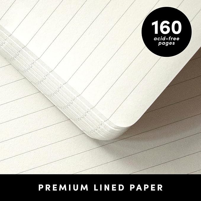 PAPERAGE Lined Spiral Journal Notebook, (Slate Blue), 160 Pages, Hardcover Journal for Women & Men, Medium 5.5 in x 8 in - 100 GSM, Thick Paper, Spiral Notebook for Work, School & Journaling