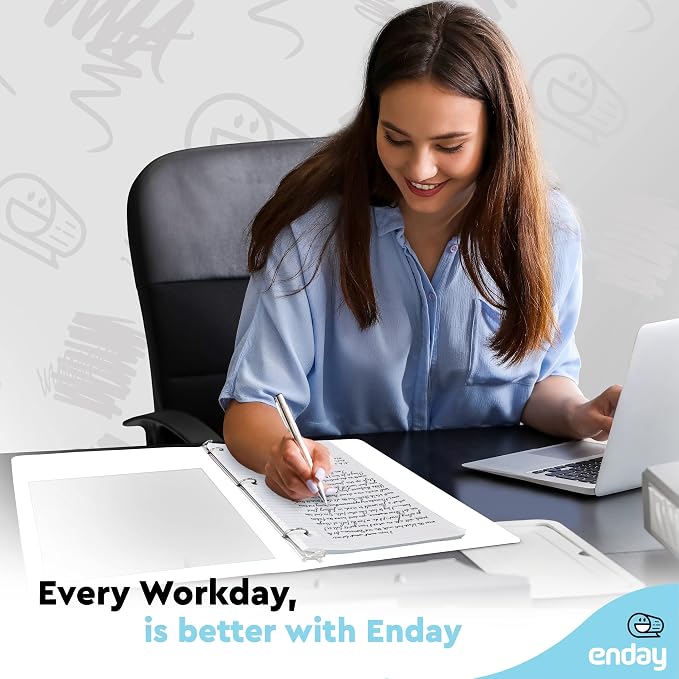 Enday 1 Inch Binder, White 3 Ring Binder 1 Inch, Heavy Duty Three Ring Binder, 175 Sheets Capacity - One Inch Binder for Home School and Office