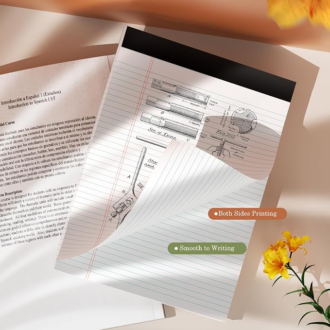 Note Pads 8.5 x 11 Legal Pads 2 Pack Writing Pads Narrow Ruled Notepads | Double-Sided Printing & Perforated College Ruled Legal Pad - 30 Sheets/Pad Premium White Notepads 8.5x11 for Office Supplies