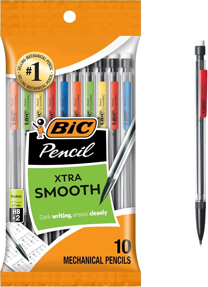 BIC Mechanical Pencils 0.7mm & 0.5mm, #2 EXTRA SMOOTH with Various Color Barrels - Two Assorted Sizes, 80 Pack - Unit | With Erasers, Bulk Use for School or Office Supplies, Clean Erasing, Strong Lead, Ideal for Standardized Tests