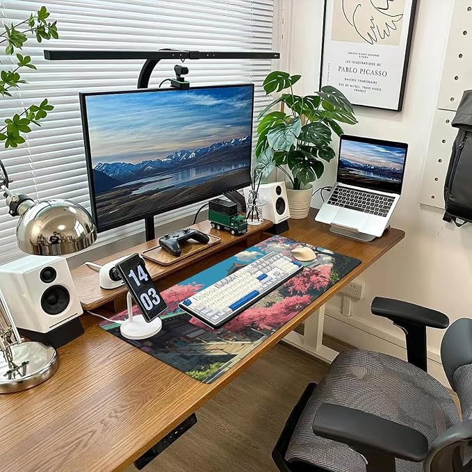 Desk Mat Mouse Pad Gaming Desk Pad XL Large Mouse Mat Office Decor Accessories (Pink B)