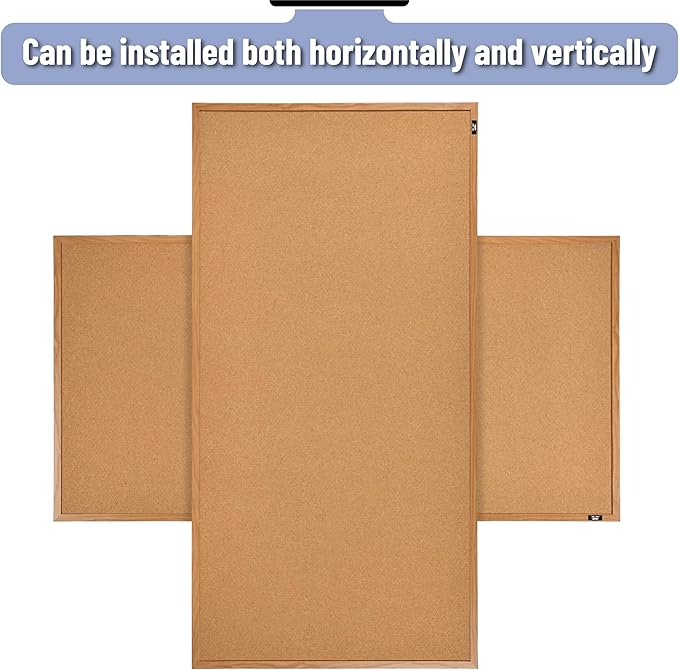 Mr. Pen- Cork Notice Board, 48 X 24 Inches, Cork Bulletin Board for Walls, Pin Boards, Framed Corkboard, Decorative Hanging Pin Boards, Perfect for Office & Home Decor