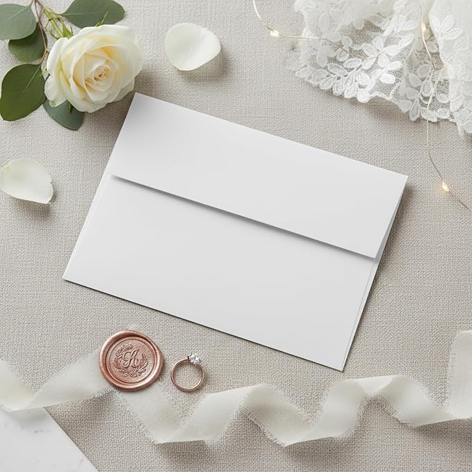 200 Pack A2 White Envelopes 4.375x5.75 Invitation Envelopes Self Seal for Wedding Birthday Party Baby Shower Thank You Notes, Greeting Cards