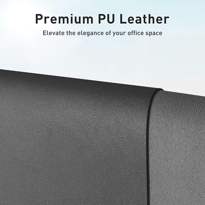 Aothia Leather Desk Pad Protector, Mouse Pad, Office Desk Mat, Non-Slip PU Leather Desk Blotter, Laptop Desk Pad, Waterproof Desk Writing Pad for Office and Home (Gray,36" x 17") (Pack of 2)