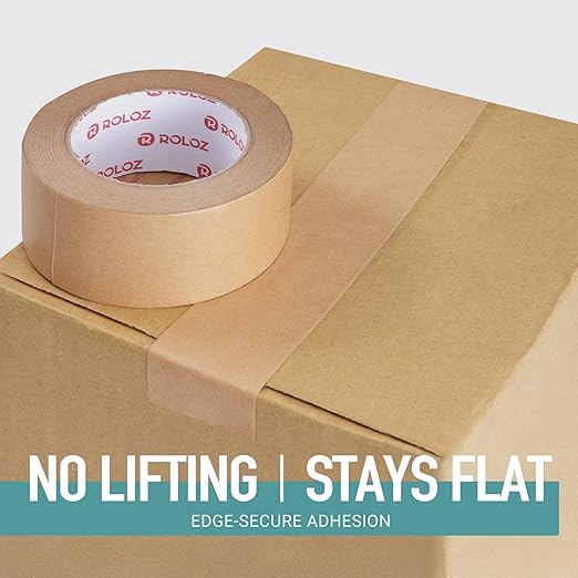 Brown Kraft Paper Packing Tape 6-Pack 2in x 44 yd – Strong Adhesive, Hand-Tearable, Writable Shipping Tape for Boxes – Ideal for Packing, Moving, Storage, Mailing, and Shipping