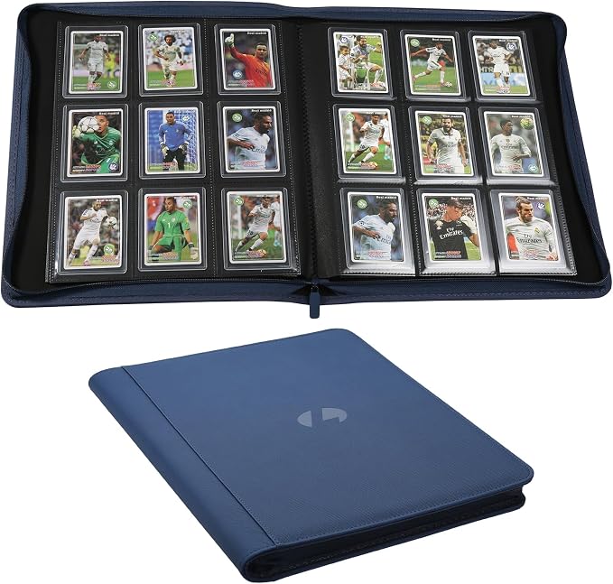 Toploader Binder,Holds 288 Toploaders,9 Pocket Double-Sided Top Loader Binders with Sleeves for 3 x 4'' Toploaders, Card Holder for Trading Cards or Sports Cards(Dark Blue)