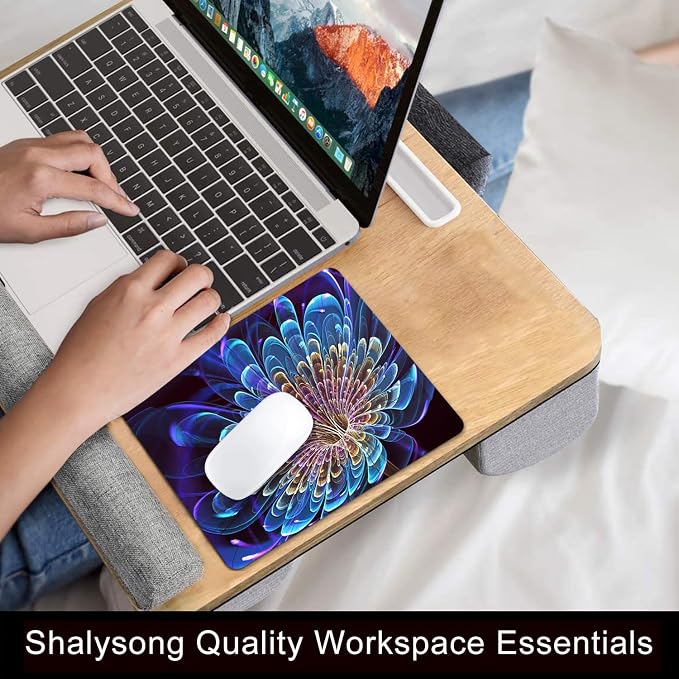 3D Flower Mouse Pad, 9.5"x7.9" Non-Slip 3mm Abstract Desk Mat | Personalized printed square mousepad with 3D flower. Clean-cut flush edges & premium smooth cloth for gaming or office.