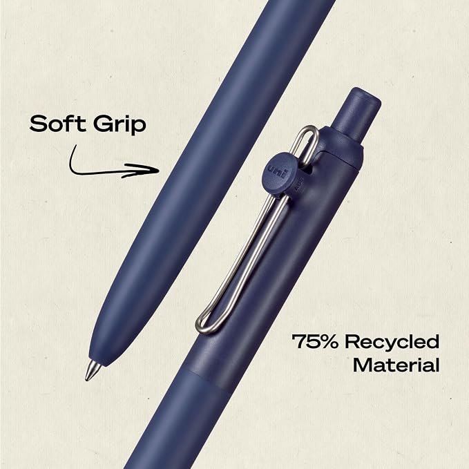 uniball™ Zento Gel Pens, Black Ink, 0.7mm Medium Point, 8 Count | Retractable, Smooth Writing, Quick-Drying, No Smear, No Bleed, Harmony Barrel Colors
