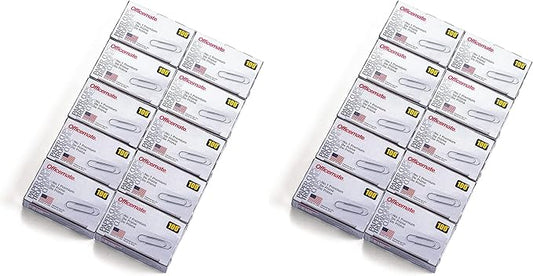 Officemate Premium #1 Paper Clips,2,000 Paper Clips (99916),Silver, 100 Count (Pack of 20)