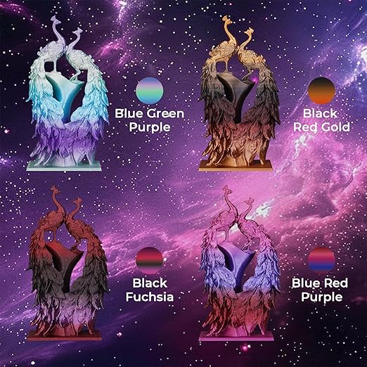 AMOLEN Silk PLA Filament Bundle, 3D Printer Filament Gradient 1.75mm Silk Shiny Filament Bundle 1.75mm PLA 200gX 4 Spools