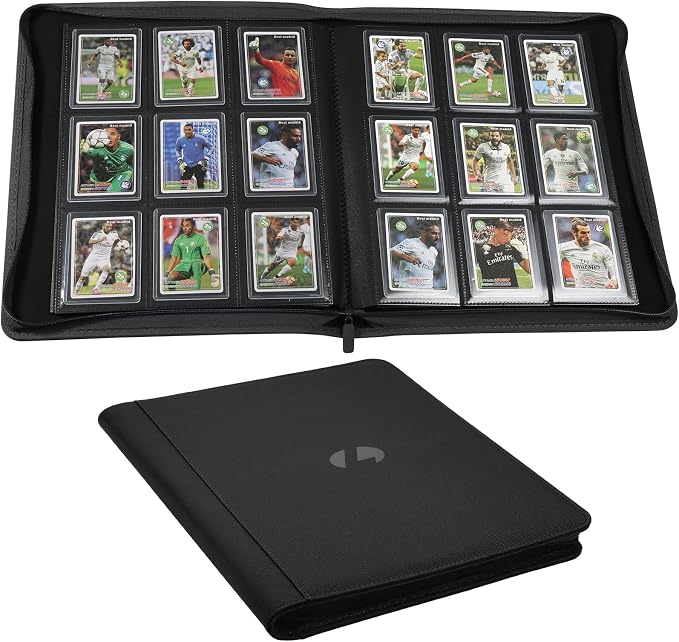 Toploader Binder,Holds 288 Toploaders,9 Pocket Double-Sided Top Loader Binders with Sleeves for 3 x 4'' Toploaders, Card Holder for Trading Cards or Sports Cards(black)