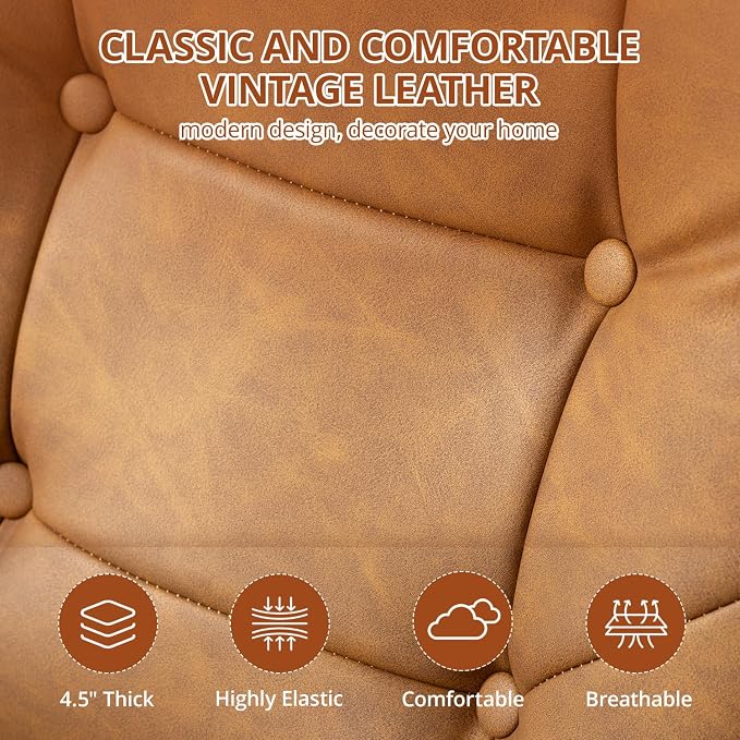 Ergonomic Home Office Chair Leather Desk Chairs with Adjustable Height | Thickened Cushions, Comfy Executive Armchair,Home Office Gaming