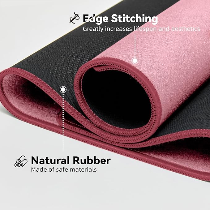 Waterproof Large Gaming Mouse Pad with Durable Stitched Edges, Non-Slip Rubber Base, Grainy Jacquard Mouse Mat Desk Pad for Home Office Gaming, 27.6"x11.8"x0.12", Pink