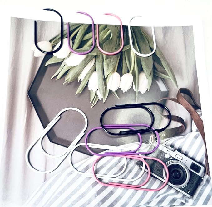 Pink Jumbo Paper Clips, 50pcs 2inch Big PaperClips Durable and Rustproof Coated Large Paper Clips Office Supply Accessories