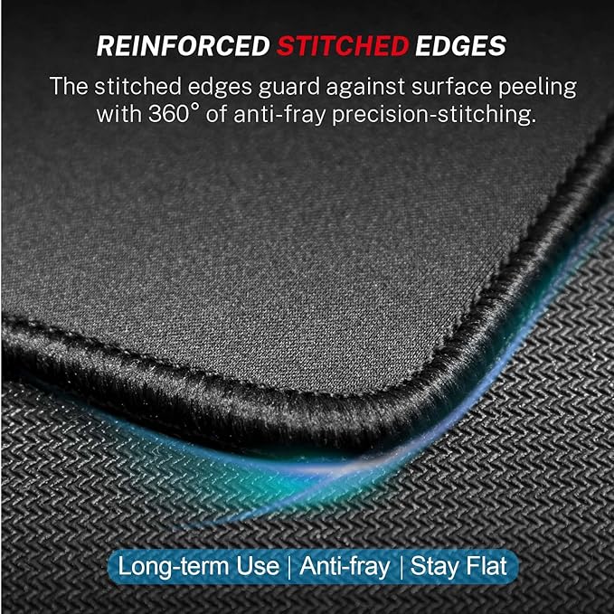 MROCO Mouse Pad 12-Pack [30% Larger] with Anti-Fray Stitched Edges, Premium Waterproof Surface, Non-Slip Rubber Base, Computer & Gaming Mouse Mat for Laptop, Office & Home, 8.5 x 11 in, Black
