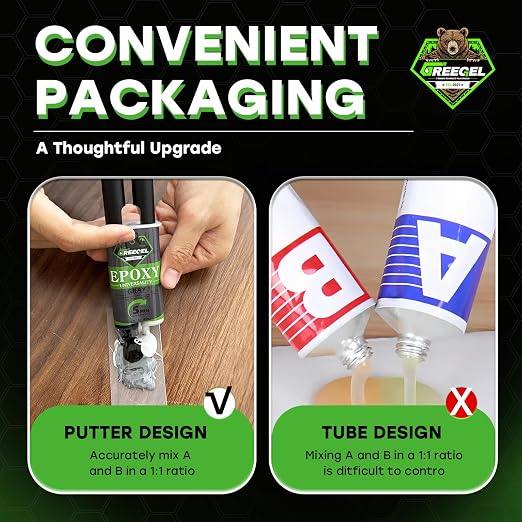 2 Part Gray Epoxy Glue 5 Minute Set Adhesive, 1.7 oz Syringe | Fast-Setting 2-Part Strong Epoxy Adhesive, Gray Ultra Strong Epoxy Resin Glue for Plastic, Metal, Glass, Ceramic, 2 Pack
