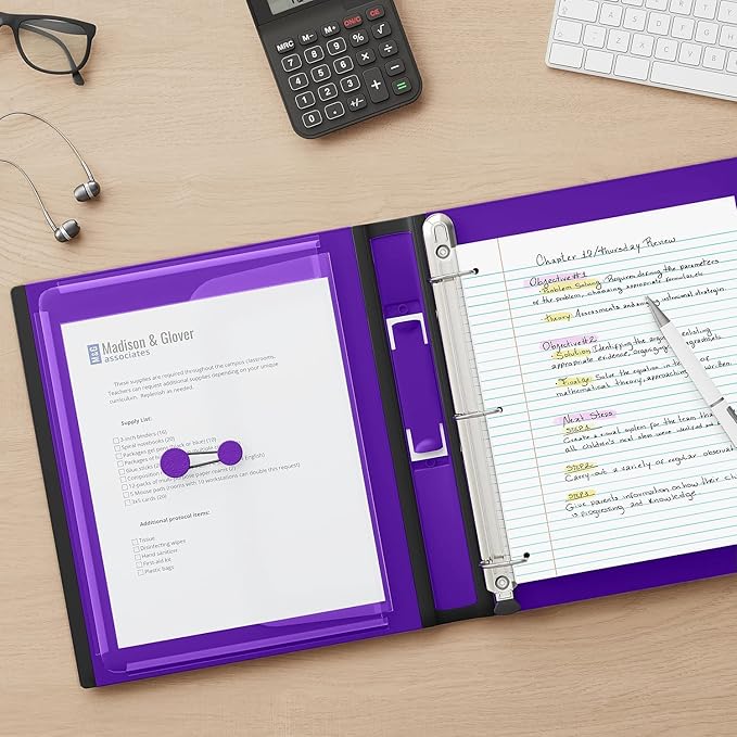 Staples Better 1.5-Inch 3-Ring Binder, Purple – Heavy-Duty Binder for School & Office Organization