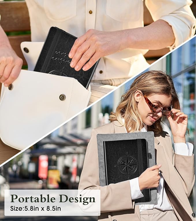 PAIBAS Blank Journal Notebook for Women Men,160 Pages,A5 Hardcover Sketchbook for Drawing, Sketch book, Unlined Notebooks for School,Work, Note Taking,Travel Journals for Writing 5.8"x8.5" (Black)