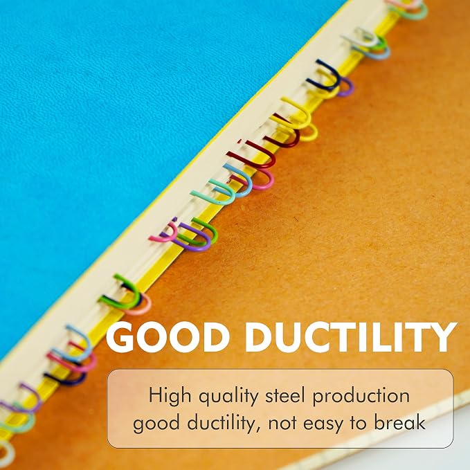 450PCS Paper Clips,10 Assorted Medium 28mm Environmental Technology PaperClips, PVC Free Colored, Paperclip Assorted Colors,Colorful Small Paperclips for Paperwork.