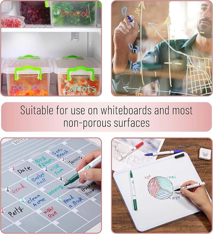 Mr. Pen- Dry Erase Markers, Fine Tip, 4 Pack, Assorted Colors, White Board Markers Dry Erase Fine Tip Markers, Whiteboard Markers, Dry Erase Pens, Dry Erase Markers Fine Tip
