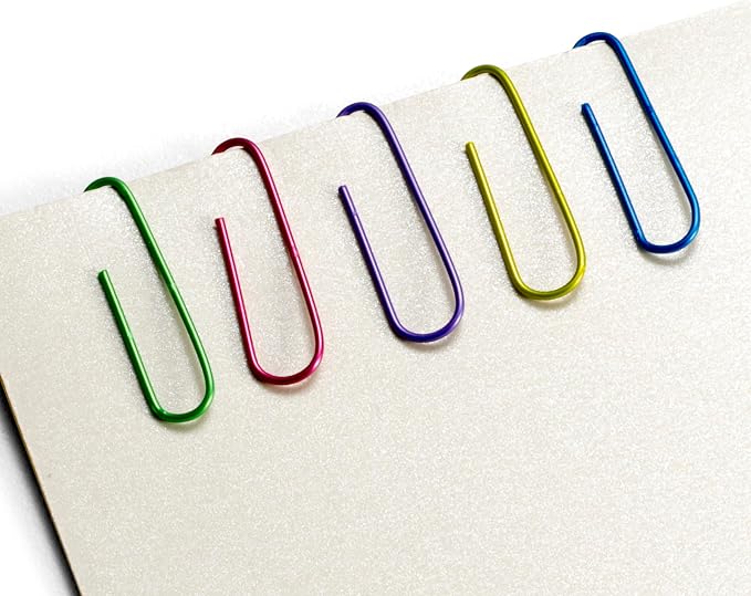 Officemate PVC-Free Assorted Color Coated Paper Clips, #2 Size Clips, 600 per Tub (97225)