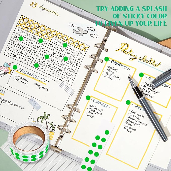 1/4 Inch Dot Stickers, Small Round Sticker, 1000 Dot Label Stickers | 0.25 Inch Green Dot Stickers, Circle Sticker Labels, Sticker Dots for Office and Marking, Small Round Stickers for Labeling