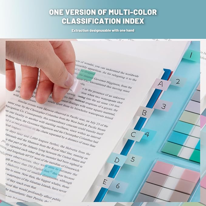 Golcellia Sticky Notes Tabs 900 Pieces Transparent Sticky Tabs, 0.47 Inch Index Tabs, Writable Repositionable Book Tabs Page Markers for Notebooks, Files, Journals, Soft Cool Colors