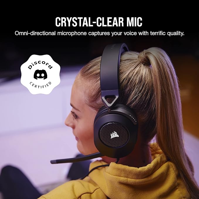 Corsair HS65 Surround Multiplatform Wired Gaming Headset – Dolby Atmos – SonarWorks SoundID – iCUE Compatible – PC, Mac, PS5, PS4, Xbox, Nintendo Switch, Mobile – Carbon
