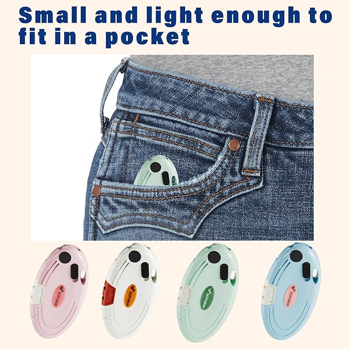 Box Opener with 10 Extra Blades,Mini Box Cutter with Button Lock Mechanism,Razor Blades Utility Knife for Opening Daily Express Boxes, Packages, Envelopes,Paper tapes,4 Pcs,Assorted Colors.