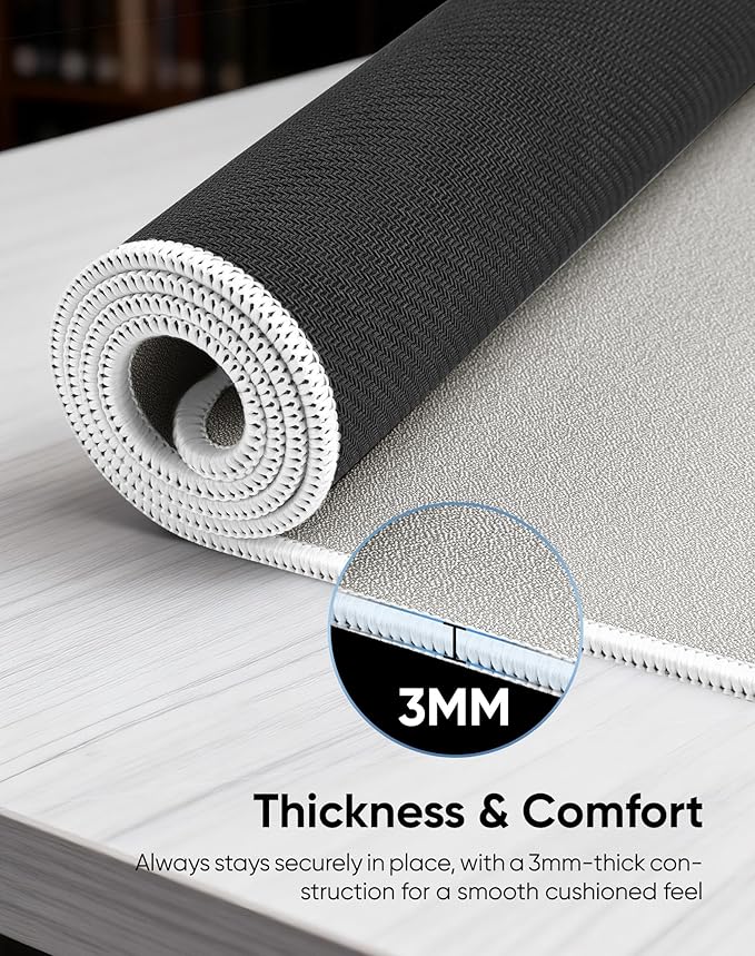Waterproof Large Gaming Mouse Pad with Durable Stitched Edges, Non-Slip Rubber Base, Grainy Jacquard Mouse Mat Desk Pad for Home Office Gaming, 35.4''x15.7''x0.12'', Matte Beige