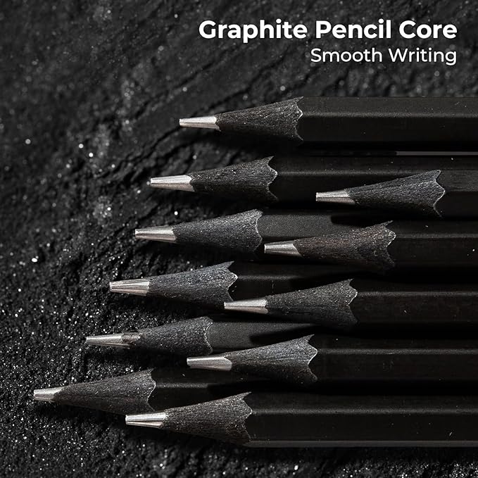 M&G Wood-Cased 2B Pencils, 24 Pack Pre-Sharpened Pencils with Top Erasers, Bulk Black Pencils for School Teacher Supplies, Writing, Drawing and Sketching