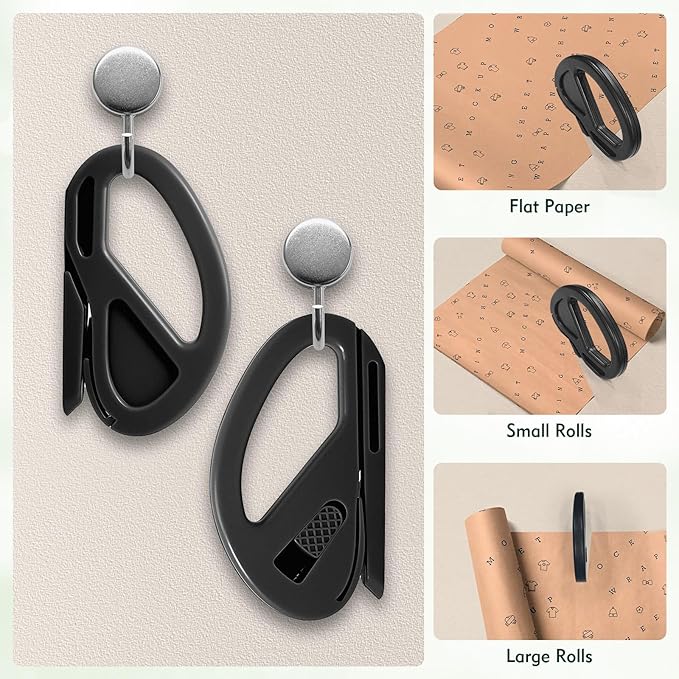 3 Pack Wrapping Paper Cutter & 10 Replaceable Blades, Safety Sliding Gift Wrap Cutter, Effortless Utility Cutting Tool for Christmas, Holidays, Birthdays, Window Tint, Car Wrap, Craft Making