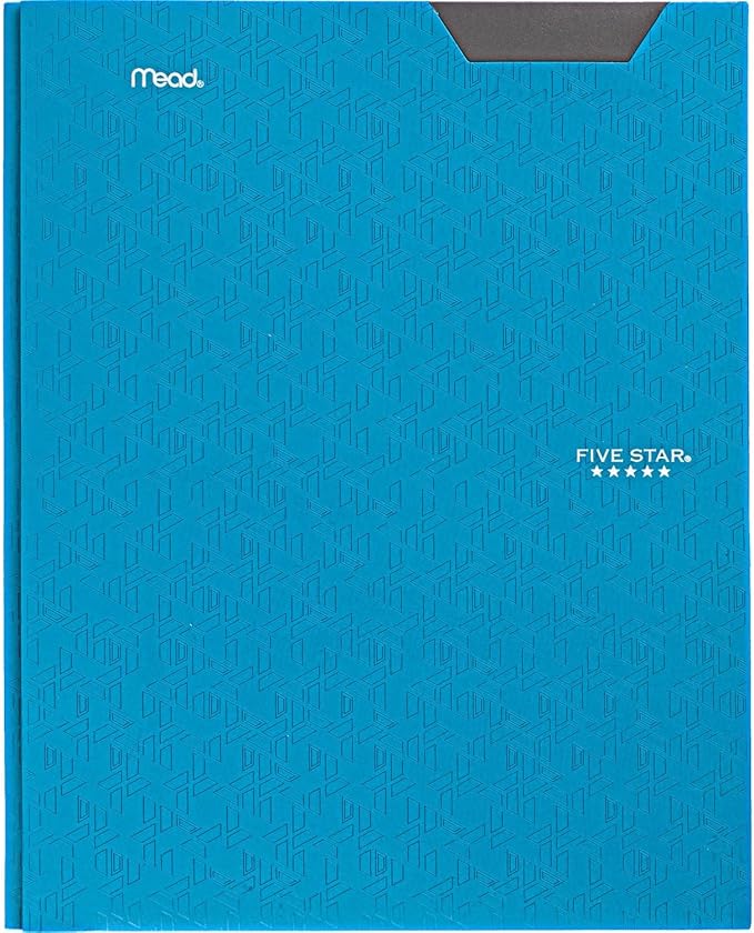 Five Star 2-Pocket Folder,Plastic Folder with Stay-Put Tabs and Prong Fasteners,Holds 8-1/2" x 11" Paper,Tidewater Blue,White,Amethyst Purple,Harvest Yellow (38064),(Pack of 24)