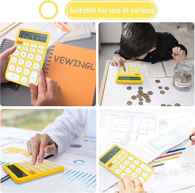 VEWINGL Standard Calculator, 12 Digit Large Display Desktop Calculator with Big Buttons for Office, School, Home & Business