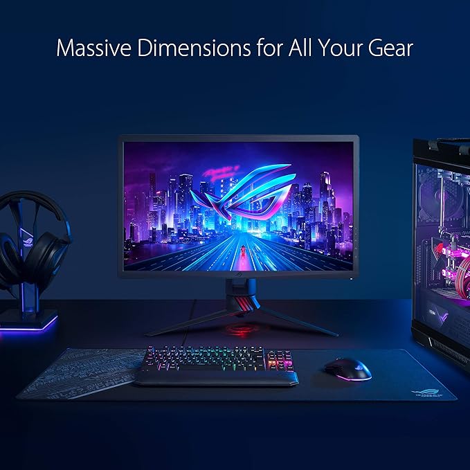 ASUS ROG Sheath BLK Gaming Mouse Pad – 35.4” x 17.3", Extra-Large Surface, Ultra-Smooth for Precise Mouse Control, Anti-Fray Stitched Edges, Non-Slip Base - Black/Gray