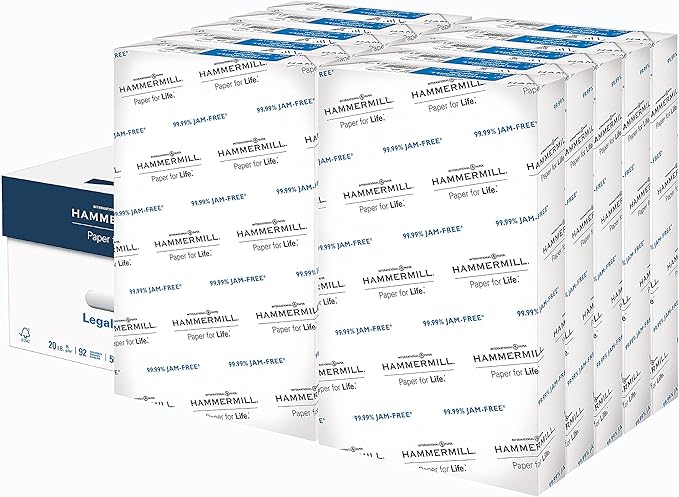 Hammermill 105015CT Copy Plus Copy Paper, 92 Brightness, 20lb, 8-1/2 x 14, White, 5000 Sheets/Carton (HAM105015CT)