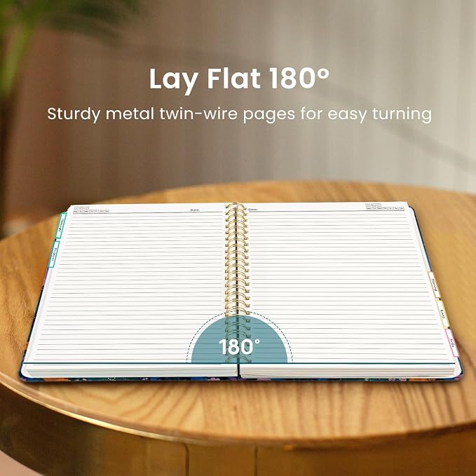 Spiral Notebooks for Work 5 Subject Notebook with Removable Dividers | Aesthetic Hardcover Journal for Women 8.5" x 11" College Ruled 280 Pages Journal for School & Note Taking, Cosmic Petal