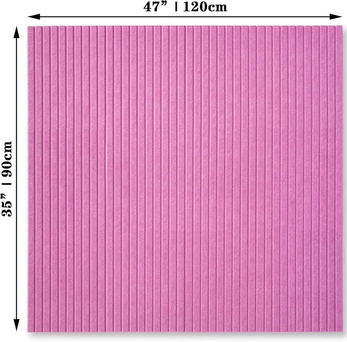 YOUDEFUL 47" x 35" Large Felt Bulletin Board, Rose | 12 Pcs Self-Adhesive Cork Board Alternative, Pin Boards for Wall Decor, Home, Office, Classroom,Dorm