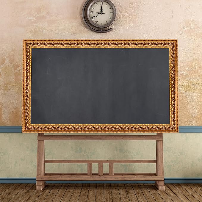 Outus 68FT Gold Frame Bulletin Board Border Die-Cut Straight Border Trim for Classroom Chalkboard, Picture Frames, Artworks, Walls, Mirrors & Office Decor, Classic Metallic Frame Molding(Funky)