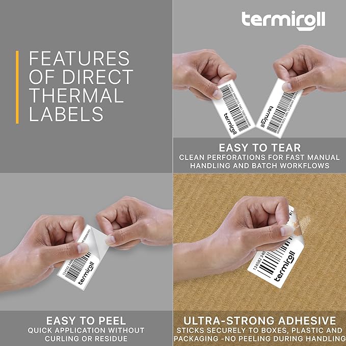 2x1 Thermal Labels – 10,000 Barcode & Address Labels/10 Rolls for Shipping, SKU & Inventory Stickers, Compatible with Rollo, Zebra, Munbyn, iDPRT & Direct Thermal Printers