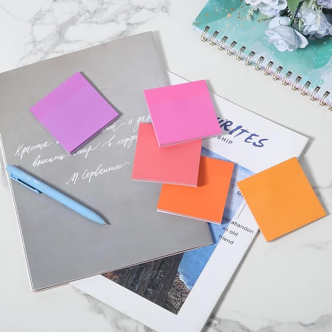 Mr. Pen- Sticky Notes, 3"x3", 12 Pads, 600 Sheets, Vibrant Colors | Sticky Notes Bulk, Self-Stick Note Pads, Perfect for Office, School, Home, Study & Organization