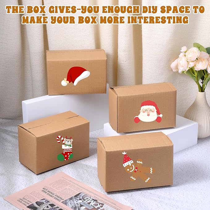75 Pack Small Shipping Boxes Corrugated Cardboard Mailing Boxes Small Mailing Packing Box for Packing, Moving, Business, 6.9 x 4.5 x 3.7 inches