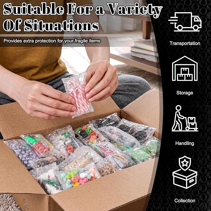 Frienda 500 Pcs Self Adhesive Bubble Bags Packing Pouches, 2" X 3.15" | Double Wall Clear Protective Wrap, Shockproof for Small Business Shipping Packaging, Cushioned Fragile Items Protection
