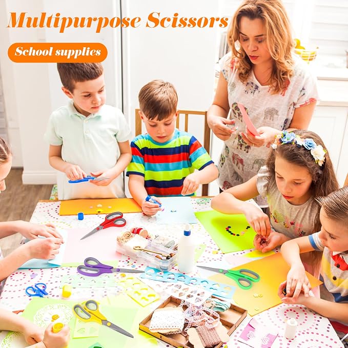 Scissors Bulk Set of 24-Pack, Taotree 8"Scissors All Purpose Heavy Duty | Sharp Shears for Office School Supplies, School Student Teacher Adult Home Art Craft Sewing Fabric, Scrapbook, Comfort Grip